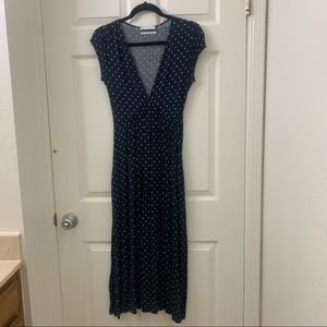Urban Outfitters Polka Dot navy maxi dress